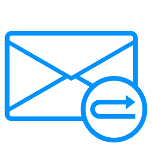 Envelope with redirect symbol
