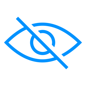 Eye logo with strike-through